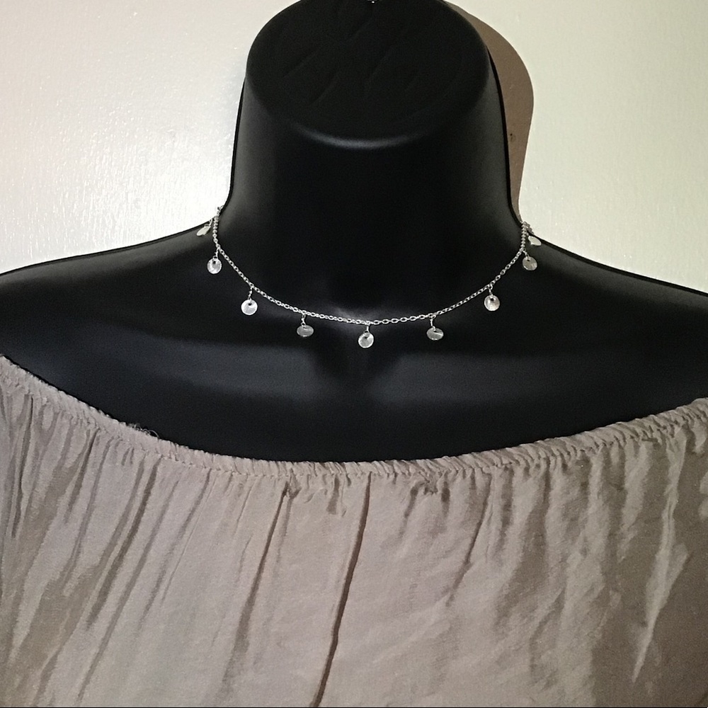 Silver Matte Charm Necklace